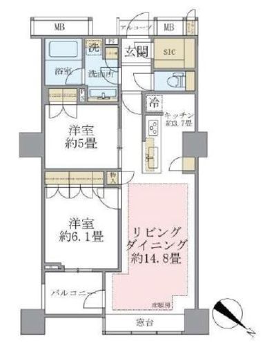 ブリリアマーレ有明 8階 間取り図
