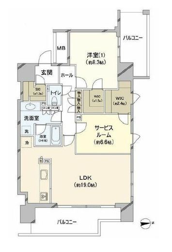 BLUE HARBOR TOWERみなとみらい (ブルーハーバータワーみなとみらい) 19階 間取り図