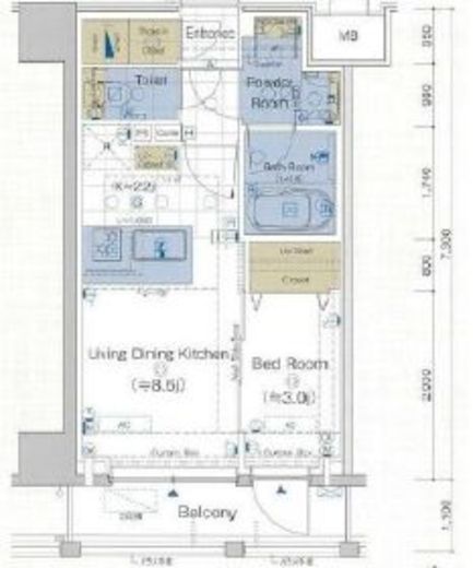 エステムプラザ横濱関内 3階 間取り図
