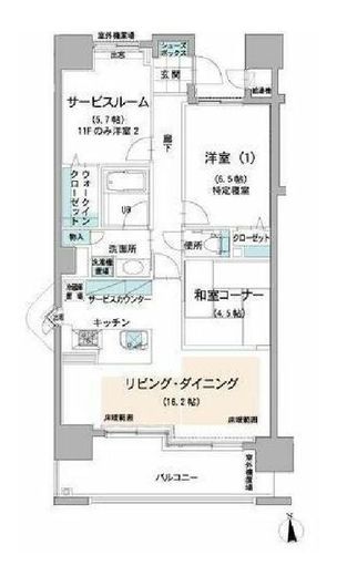 ロイヤルパークス荻窪 1101 間取り図