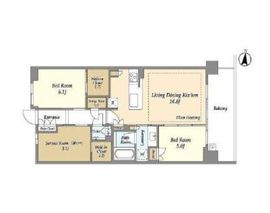 ドゥーエ町屋 412 間取り図