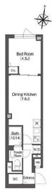 スタイリオフィット豪徳寺 206 間取り図