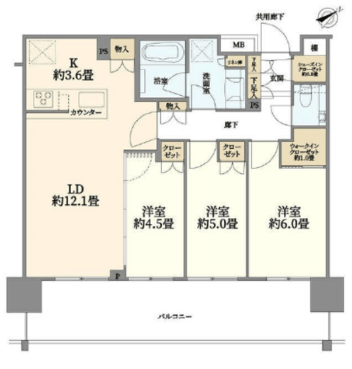 リビオタワー羽沢横浜国大 5階 間取り図