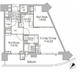 HARUMI FLAG SUN VILLAGE (晴海フラッグ サンヴィレッジ) 6階 間取り図