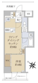 リビオレゾン横濱関内 7階 間取り図