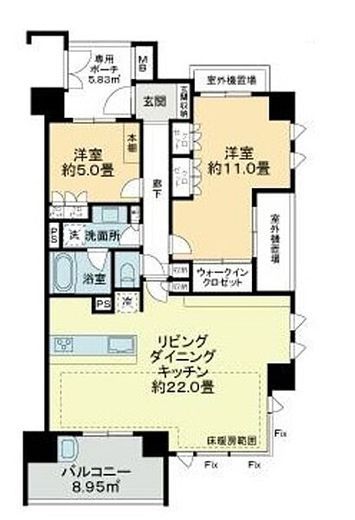 ライオンズ一条レジデンス湘南C-X 10階 間取り図