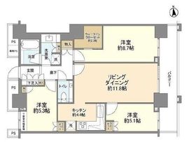 ベイクレストタワー 23階 間取り図