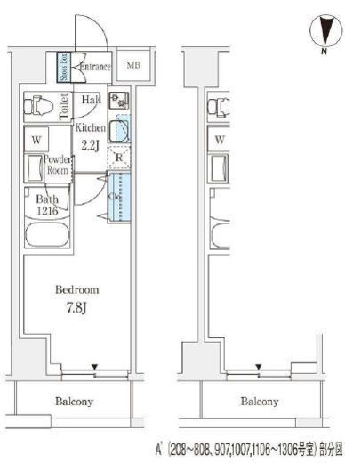 ラティエラ練馬 608 間取り図