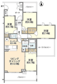 ドレッセ荏田北フォーネ 6階 間取り図