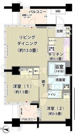 ガーデニエール砧レジデンス 809 間取り図