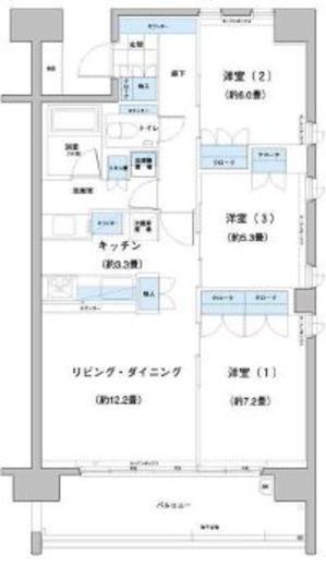 ガーデニエール砧レジデンス 703 間取り図