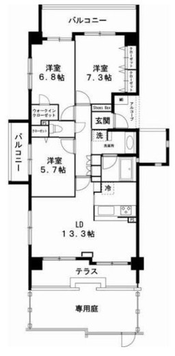 クレッセント高津リバーウインド 1階 間取り図