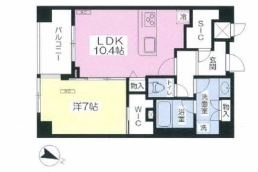 オスピタリテ神楽坂 307 間取り図