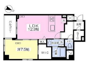 オスピタリテ神楽坂 206 間取り図