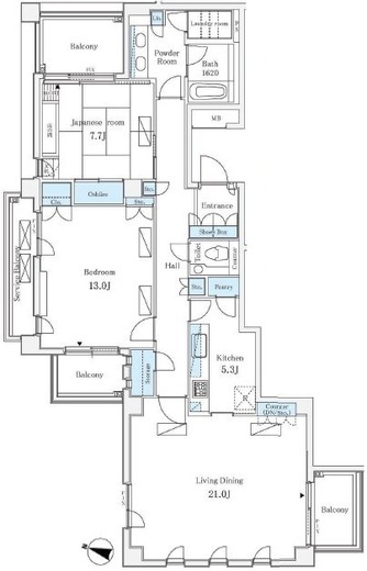 パークハウスジオ六番町 2階 間取り図
