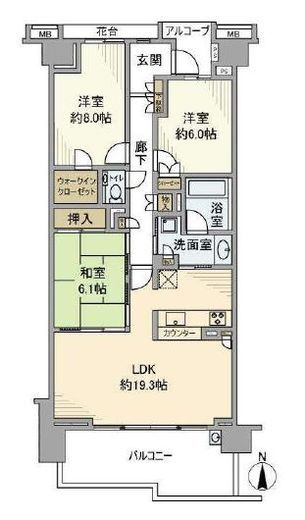 グランドメゾン東戸塚 3階 間取り図