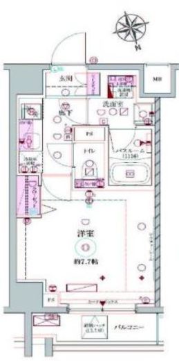 ラグディア北新宿 3階 間取り図