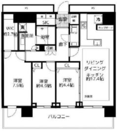 パークタワー品川ベイワード 25階 間取り図