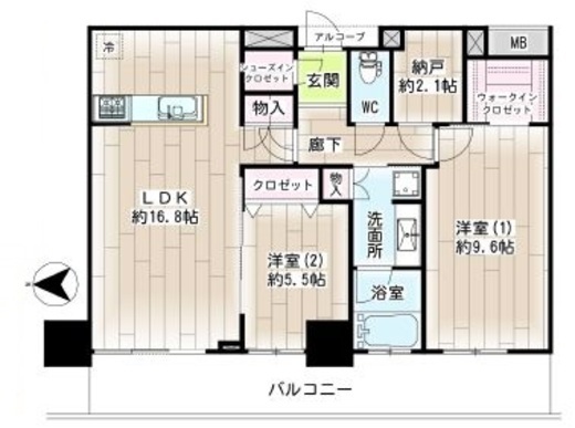 クレッセント川崎タワー 38階 間取り図