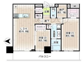 クレッセント川崎タワー 38階 間取り図