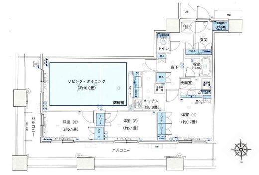 ラゾーナ川崎レジデンス 6階 間取り図