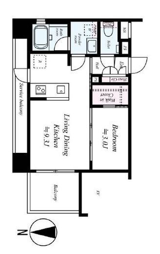 リシャール川崎THEWEST 9階 間取り図