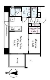 リシャール川崎THEWEST 9階 間取り図