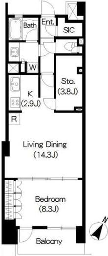 ブリリアイスト三軒茶屋ブラッサムテラス 322 間取り図