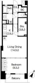 ブリリアイスト三軒茶屋ブラッサムテラス 322 間取り図