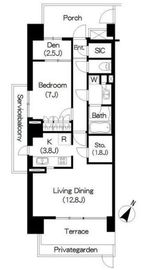 ブリリアイスト三軒茶屋ブラッサムテラス 101 間取り図