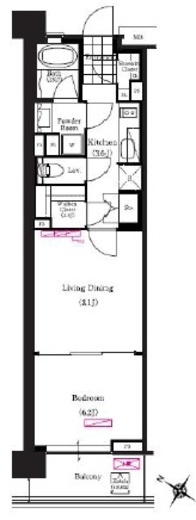 ブリリアイスト三軒茶屋ブラッサムテラス 209 間取り図