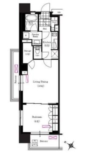 ブリリアイスト三軒茶屋ブラッサムテラス 307 間取り図
