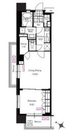ブリリアイスト三軒茶屋ブラッサムテラス 307 間取り図