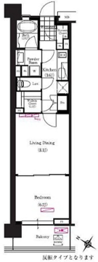 ブリリアイスト三軒茶屋ブラッサムテラス 409 間取り図