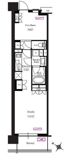 ブリリアイスト三軒茶屋ブラッサムテラス 411 間取り図