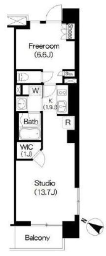 ブリリアイスト三軒茶屋ブラッサムテラス 504 間取り図