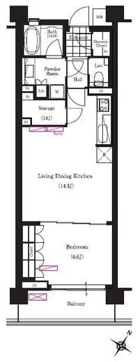 ブリリアイスト三軒茶屋ブラッサムテラス 517 間取り図