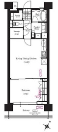 ブリリアイスト三軒茶屋ブラッサムテラス 607 間取り図