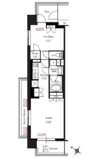 ブリリアイスト三軒茶屋ブラッサムテラス 801 間取り図