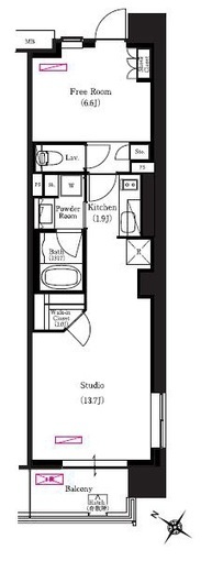 ブリリアイスト三軒茶屋ブラッサムテラス 802 間取り図