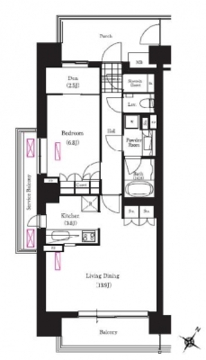 ブリリアイスト三軒茶屋ブラッサムテラス 803 間取り図