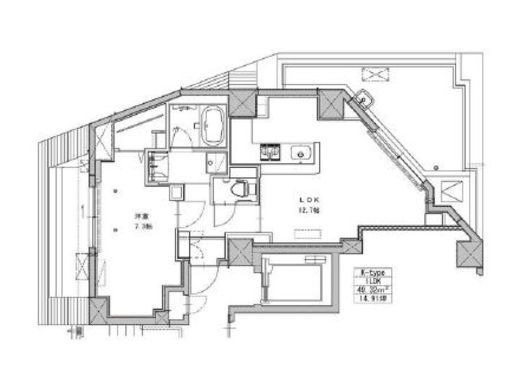 マルラニ千駄ヶ谷 501 間取り図