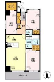 ロイヤルパークスシーサー 501 間取り図