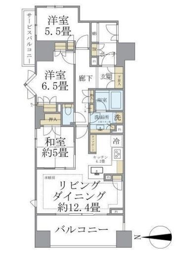 ブリリア大山町 6階 間取り図