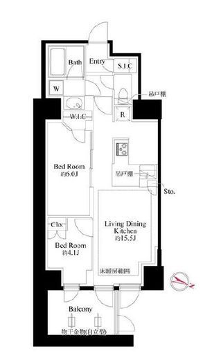 343 RESIDENCE MEGUROⅡ (343レジデンス目黒Ⅱ) 101 間取り図