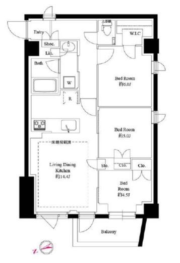 343 RESIDENCE KOURAKUEN (343レジデンス後楽園) 4階 間取り図