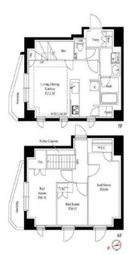 343 RESIDENCE KOURAKUEN (343レジデンス後楽園) 602 間取り図