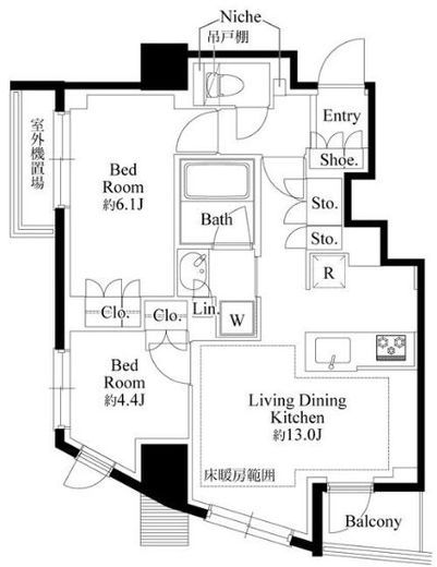 343 RESIDENCE MEGUROⅡ (343レジデンス目黒Ⅱ) 303 間取り図