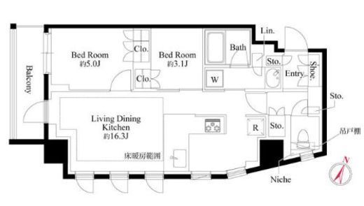 343 RESIDENCE MEGUROⅡ (343レジデンス目黒Ⅱ) 603 間取り図