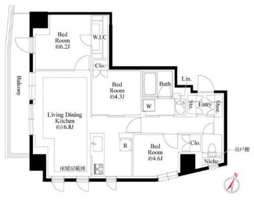 343 RESIDENCE MEGUROⅡ (343レジデンス目黒Ⅱ) 803 間取り図